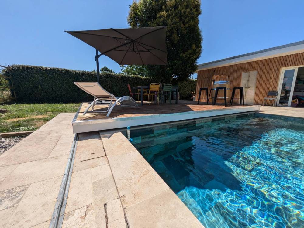 Terrasse coulissante piscine